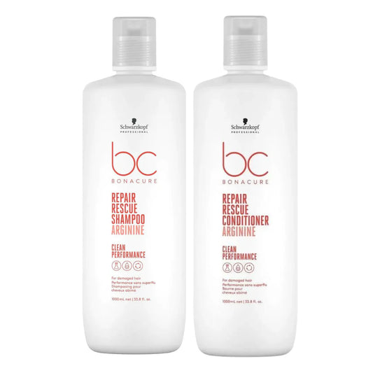 Schwarzkopf Professional BC Clean Performance Repair Rescue Shampoo & Conditioner 1000ml Duo - Salon Warehouse 