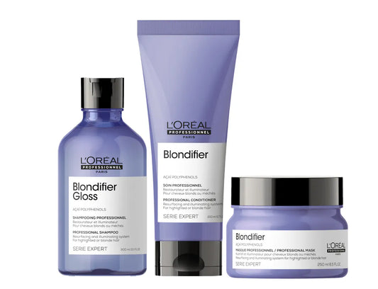 L'Oréal Professionnel Serie Expert Blondifier Gloss Shampoo, Conditioner & Mask Trio Pack - Salon Warehouse