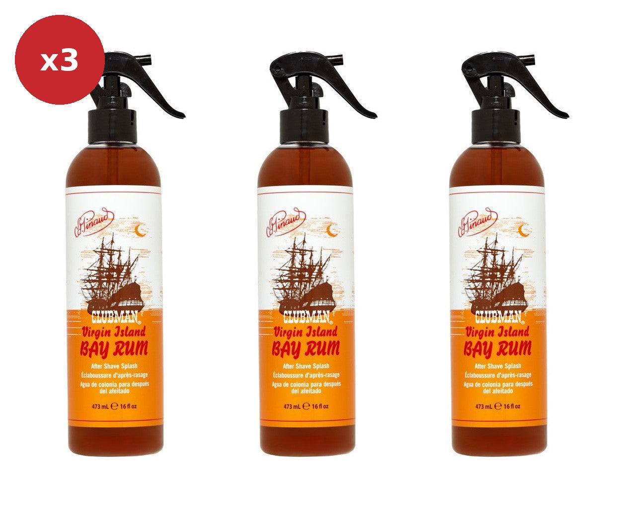 Clubman Pinaud Bay Rum Splash 473ml Trio