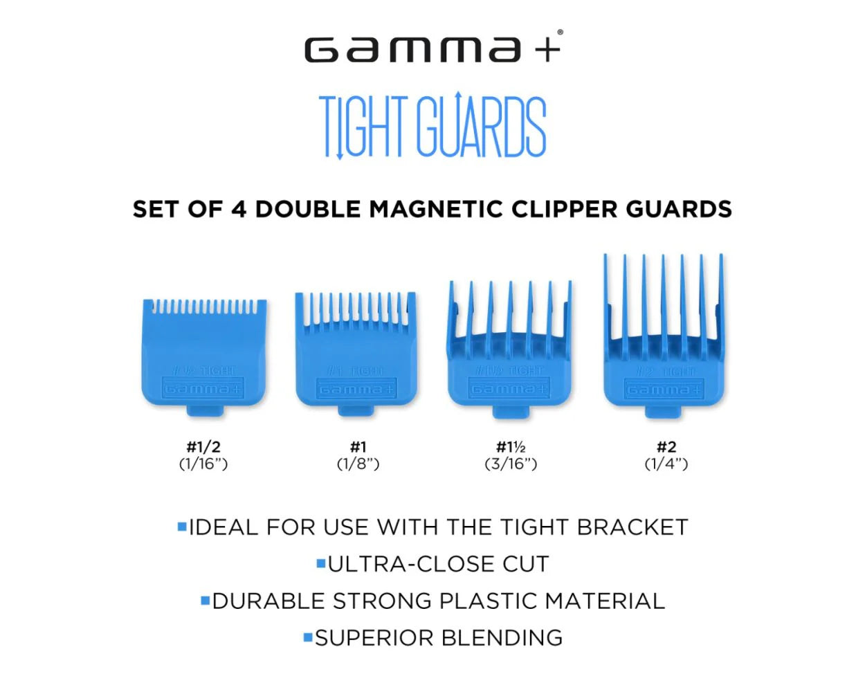 Gamma+ Double Magnetic Guards for Clippers (Set of 4)