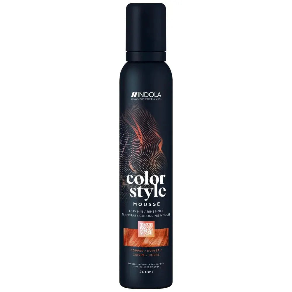 Indola Colour Style Mousse Copper 200ml - Salon Warehouse 