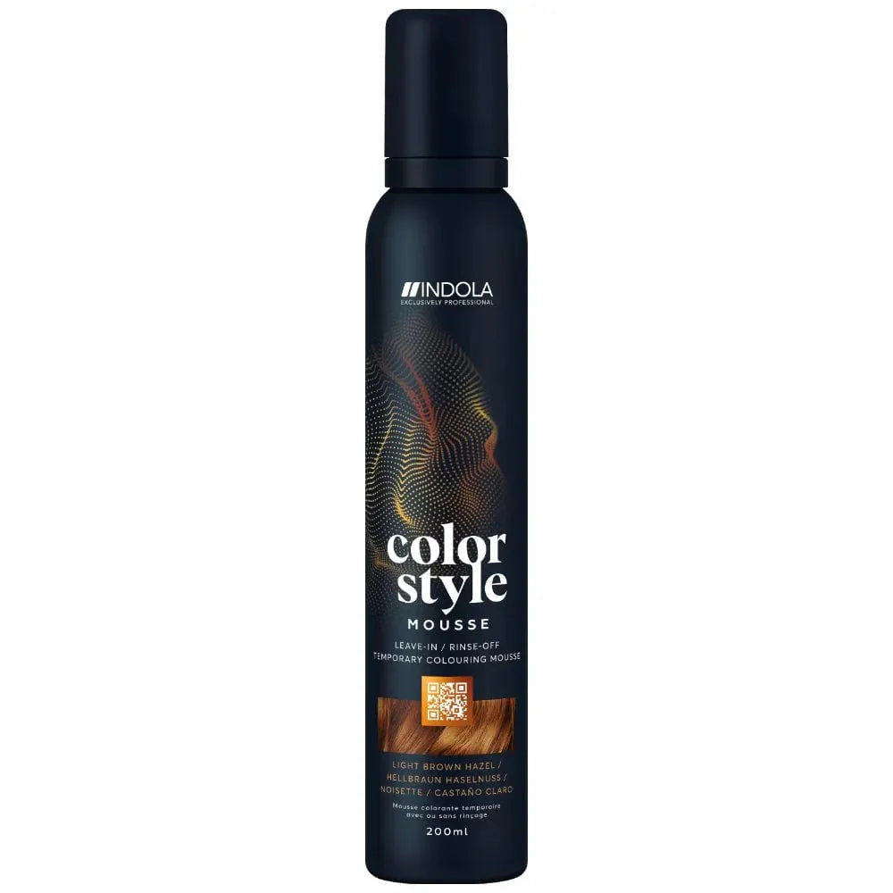 Indola Colour Style Mousse Light Brown Hazel 200ml - Salon Warehouse 