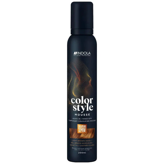 Indola Colour Style Mousse Light Brown Hazel 200ml - Salon Warehouse 