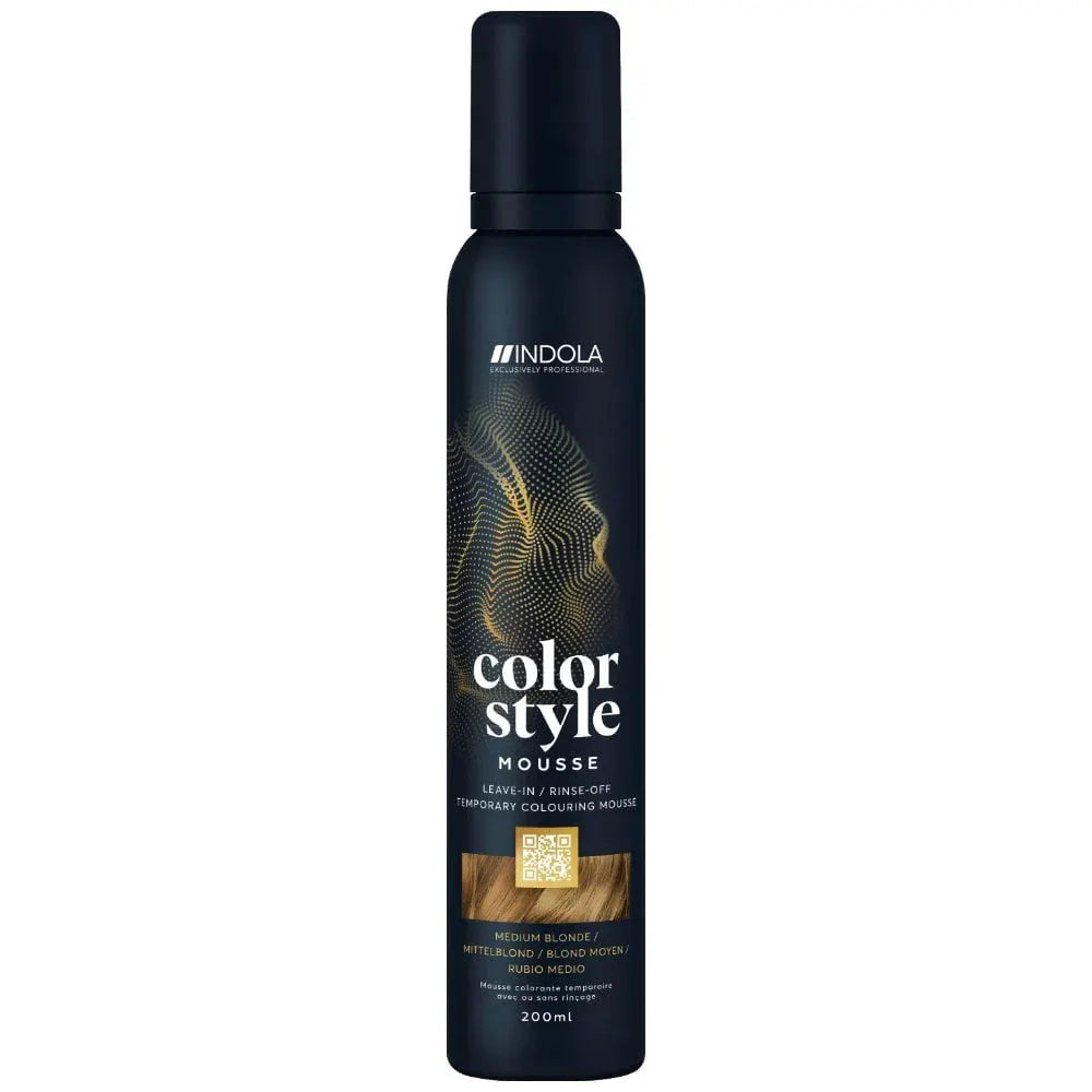 Indola Colour Style Mousse Medium Blonde 200ml - Salon Warehouse