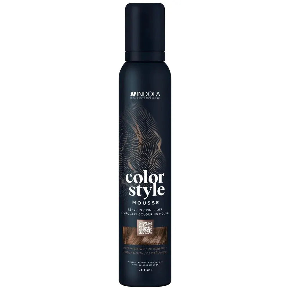 Indola Colour Style Mousse Medium Brown 200ml - Salon Warehouse 