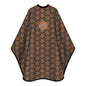 KING BROWN Floral Cape - retro tan and copper floral print barber cutting cape on deep brown
