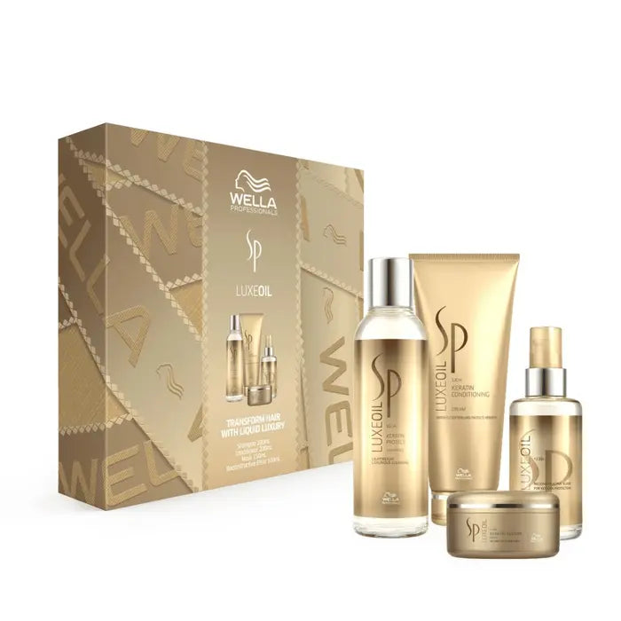 Wella Professionals SP Luxe Oil Shampoo, Conditoning Cream, Mask & Elixir Quad Gift Pack - Salon Warehouse