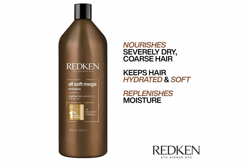 Redken All Soft Mega Curls Shampoo 1000ml - Salon Warehouse