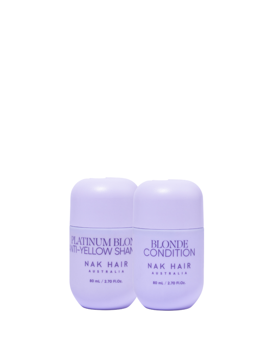 NAK Signature Platinum Blonde Anti-Yellow Shampoo & Blonde Conditioner 80ml Duo NEW