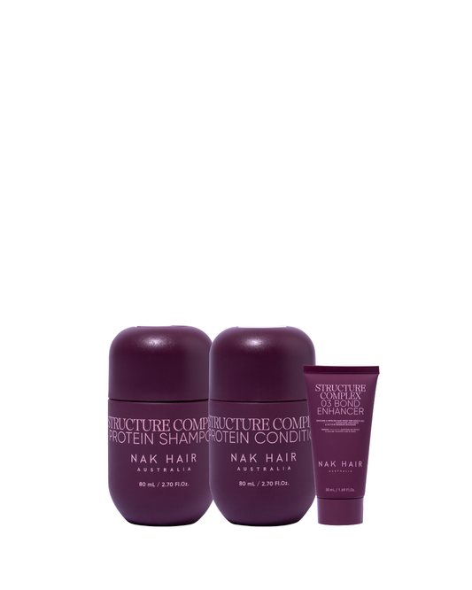 NAK Signature Structure Complex Protein Shampoo & Conditioner 80ml + Structure Complex No.3 Bond Enhancer 50ml Trio NEW
