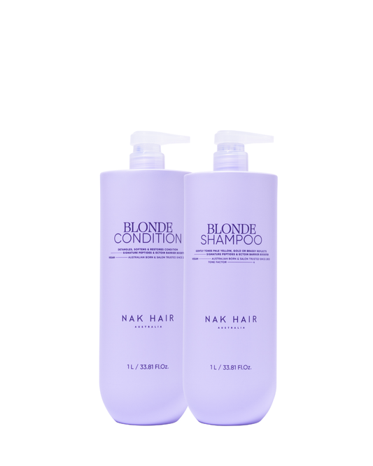 NAK Signature Blonde Shampoo & Condition 1000ml Duo NEW