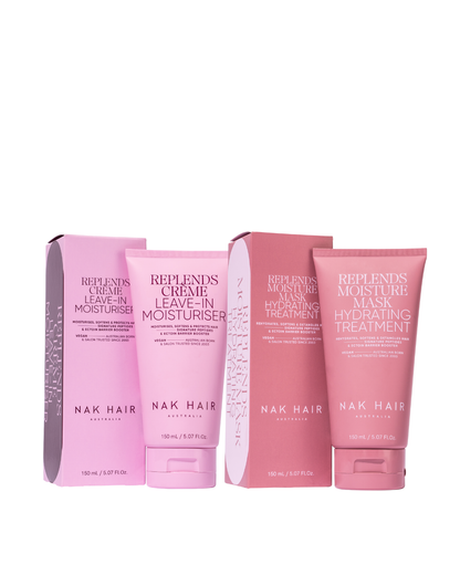 NAK Signature Replends Crème Leave in Moisturiser & Moisture Mask 150ml Duo NEW