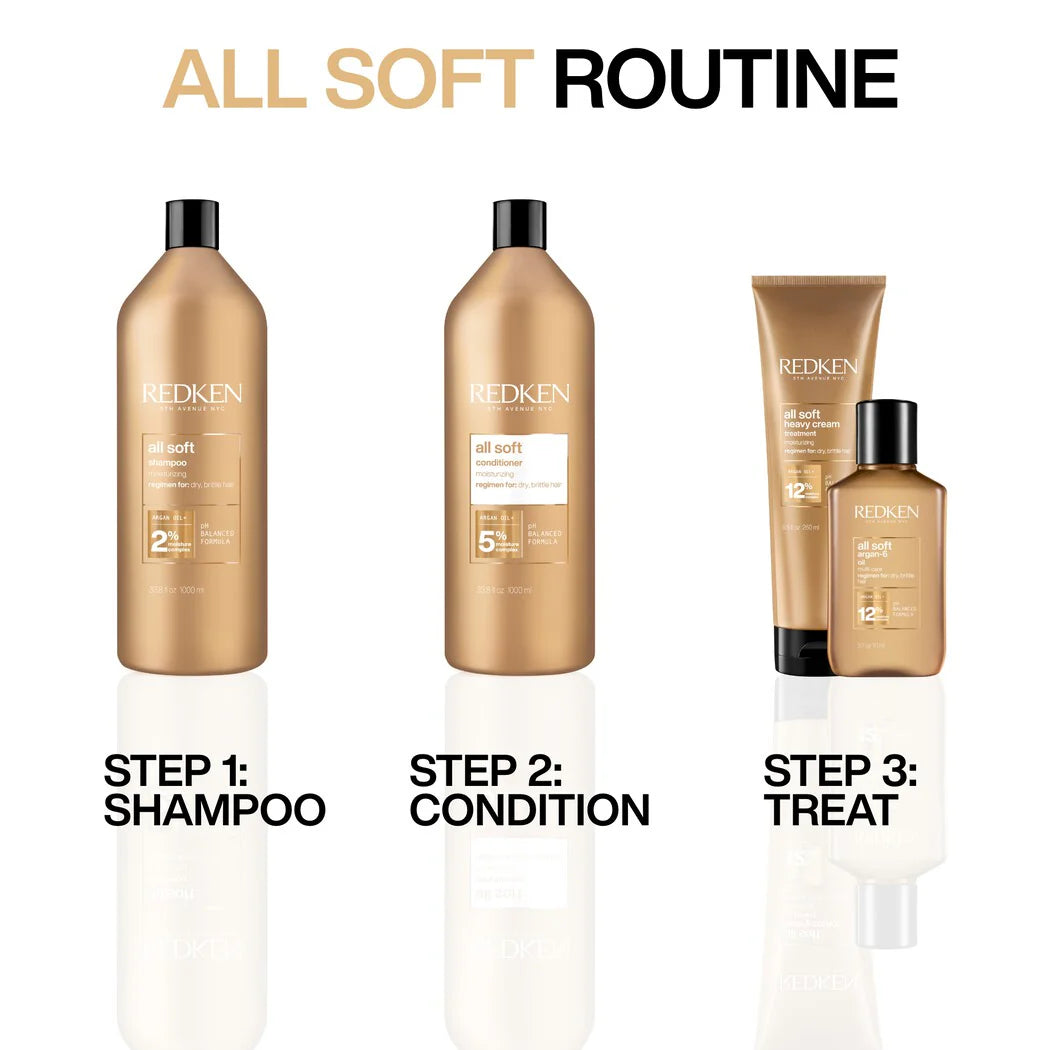 Redken All Soft Shampoo & Conditioner 1000ml Duo - Salon Warehouse