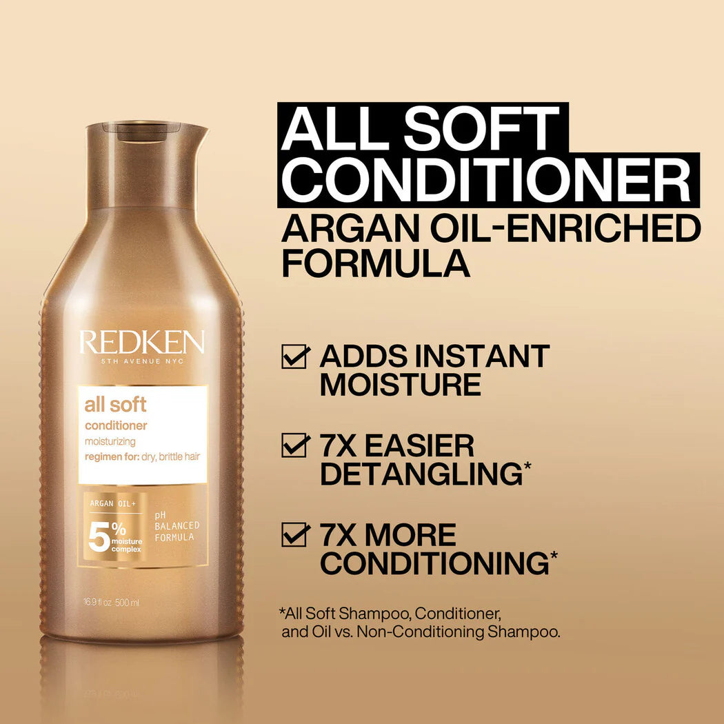 Redken All Soft Shampoo & Conditioner 1000ml Duo - Salon Warehouse