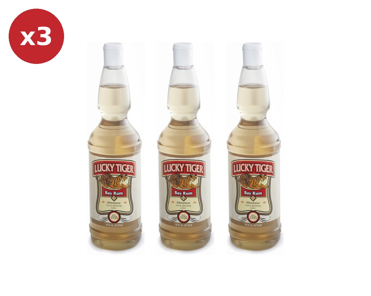Lucky Tiger Bay Rum After Shave 473ml 3 Pack