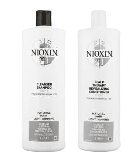 Nioxin System 1 Cleanser Shampoo And Scalp Revitaliser Conditioner 1000ml Duo
