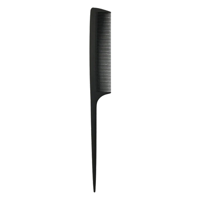 Black Carbon Fibre Tail Comb High Heat Resistance