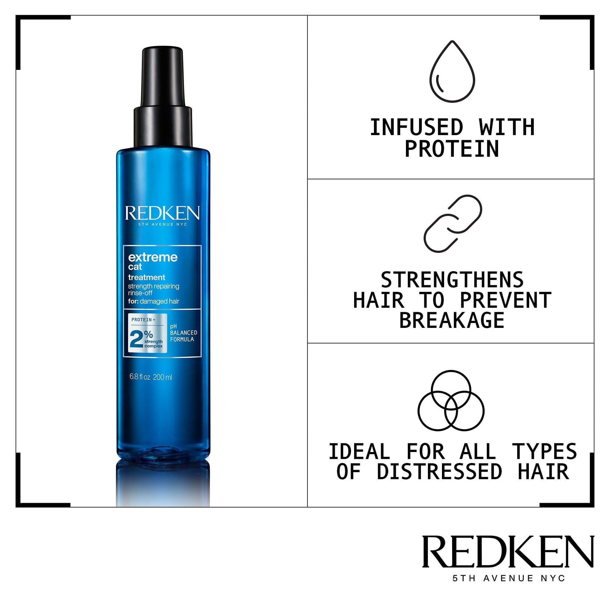 Redken Extreme Cat Protein Reconstructing Hair Treatment Spray 200ml - Salon Warehouse