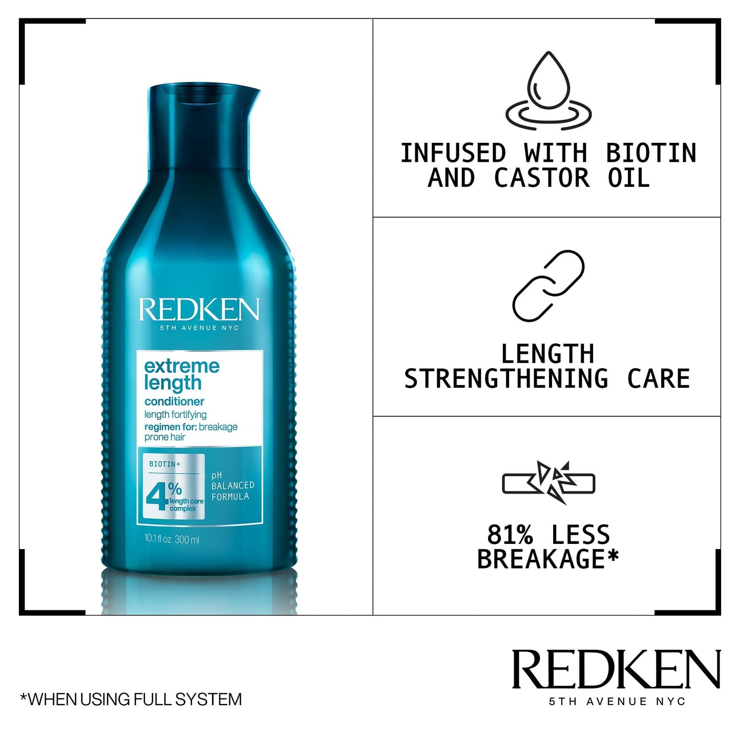 Redken Extreme Length Conditioner 300ml - Salon Warehouse