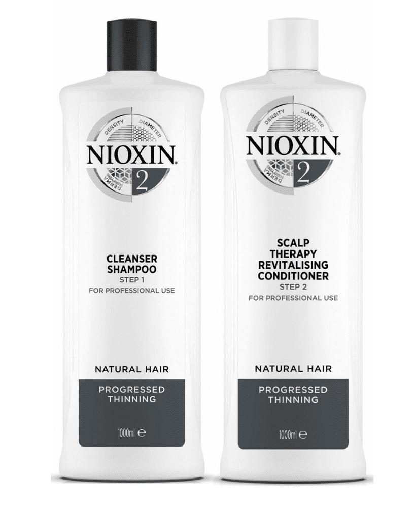 Nioxin System 2 Cleanser Shampoo And Scalp Revitaliser Conditioner 1000ml Duo Pack