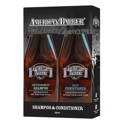 American Barber Anti Dandruff Shampoo & Conditioner 300ml Duo - Salon Warehouse