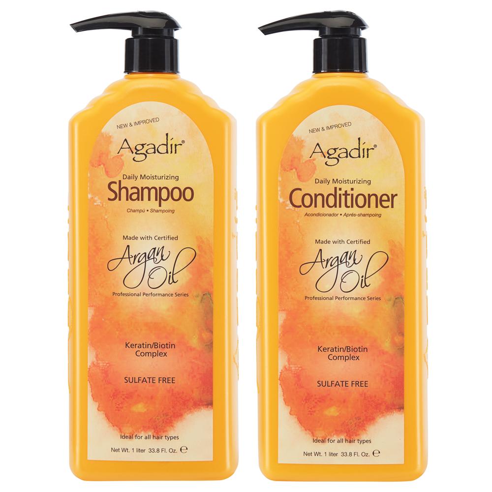 Agadir Daily Moisturizing  Shampoo & Conditioner Duo 1 Litre - Salon Warehouse
