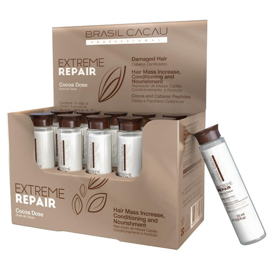 Brasil Cacau Extreme Repair - Cocoa Dose 15ml x 10 Vials - Salon Warehouse