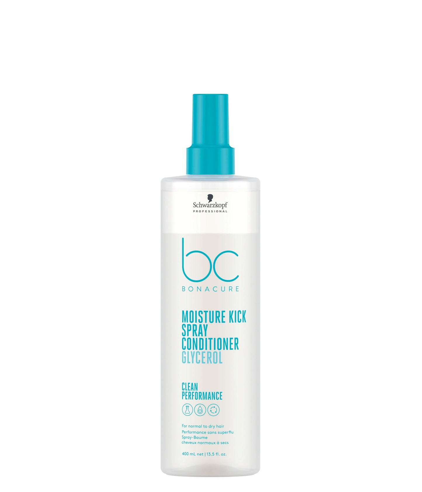 Schwarzkopf Professional Bonacure Clean Performance Hyaluronic Moisture Kick Spray Conditioner 400ml - Salon Warehouse