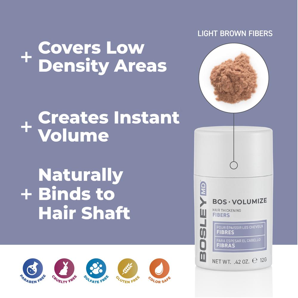Bosley Hair Thickening Fibers - Light Brown - Salon Warehouse