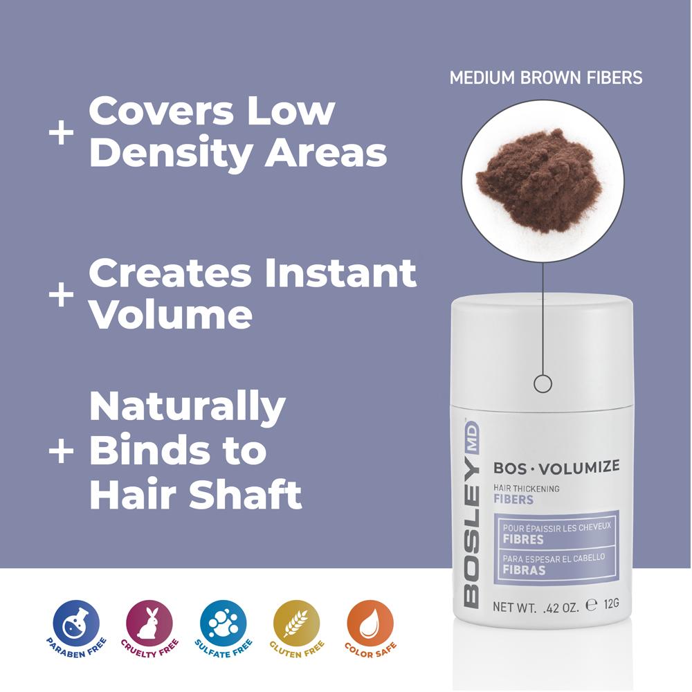 Bosley Hair Thickening Fibers - Medium Brown - Salon Warehouse