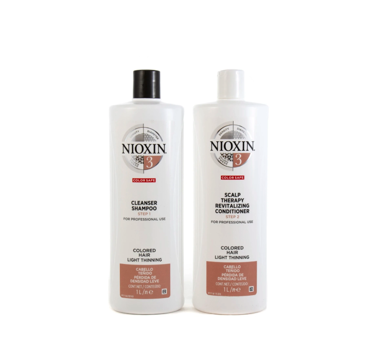 Nioxin System 3 Cleanser Shampoo And Scalp Revitaliser Conditioner 1000ml Duo - Salon Warehouse