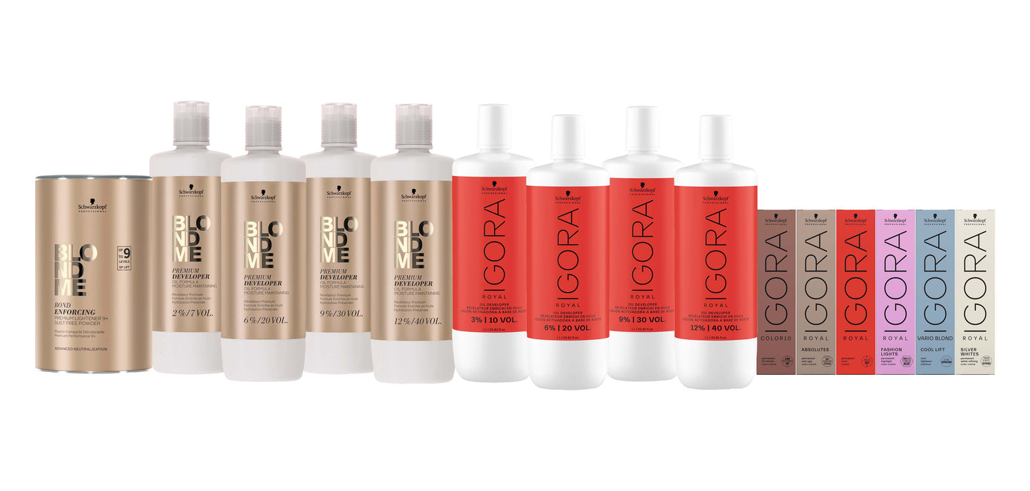 Schwarzkopf Igora Royal Permanent Colour 60ml x 45 tubes + 8 developers + Blondme Bleach 450g - Salon Warehouse