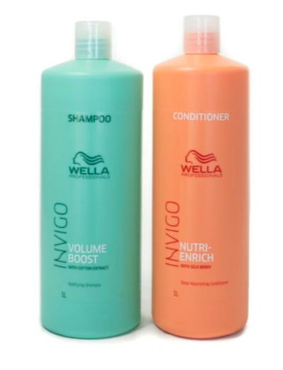 Wella Invigo Bodifying Shampoo 1000ml & Nutri Enrich Conditioner 1000ml Duo - Salon Warehouse