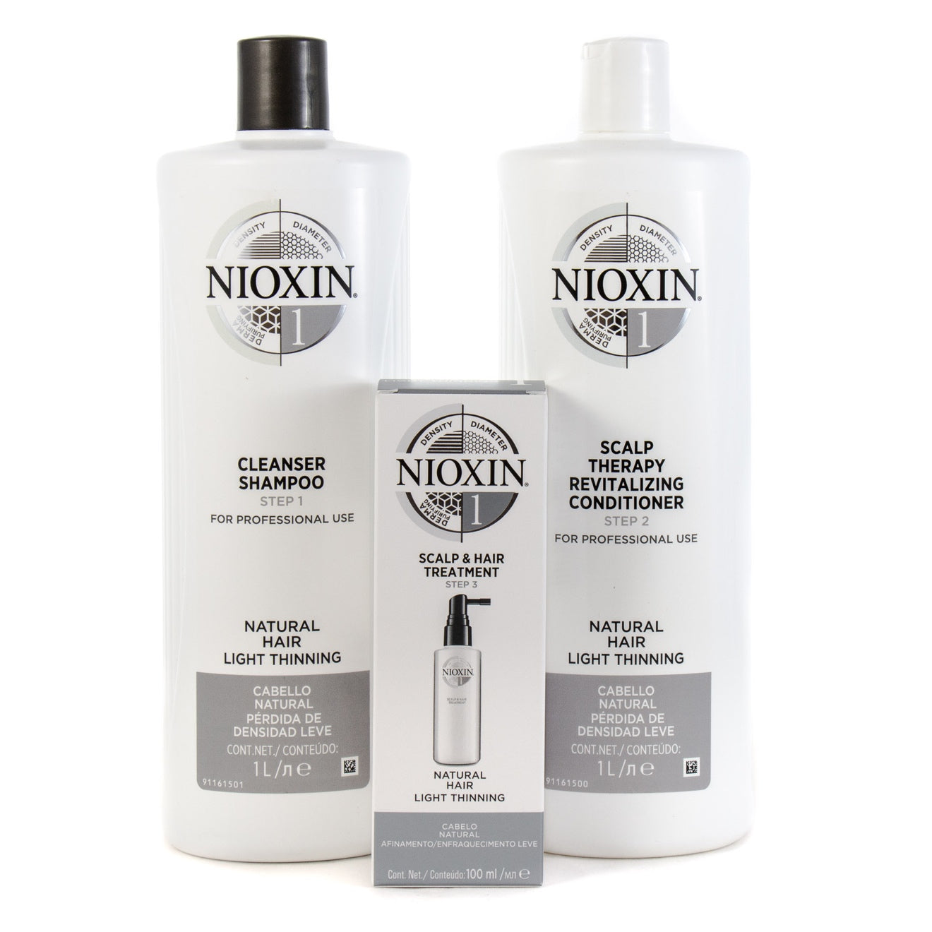 Nioxin System 1 Cleanser Shampoo And Scalp Revitaliser Conditioner 1000ml Plus Treatment - Salon Warehouse