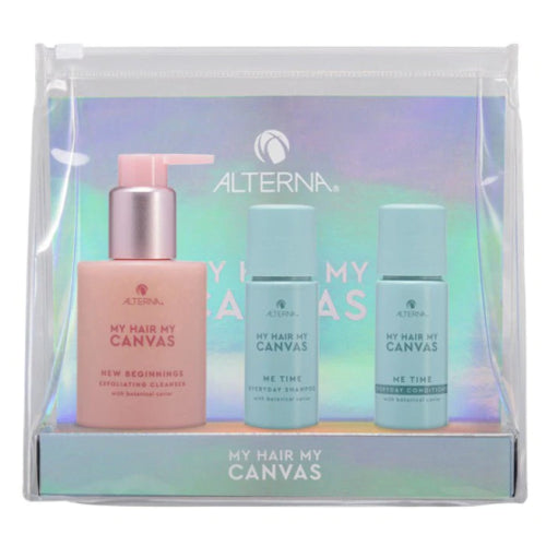 Alterna My Hair My Canvas New Beginnings Gift Set with Exfoliating Cleanser, MeTime Shampoo & Conditioner Mini's - Salon Warehosue