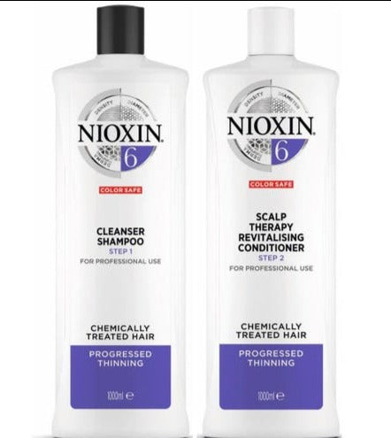 Nioxin System 6 Cleanser Shampoo and Revitaliser Conditioner 1000ml Duo - Salon Warehouse